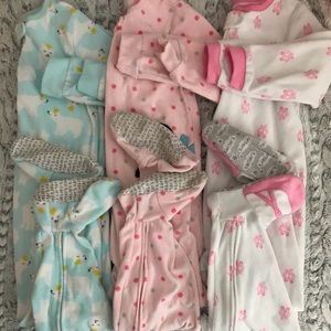 Size 4T Carter’s Fleece Footie Pajamas 3 pair